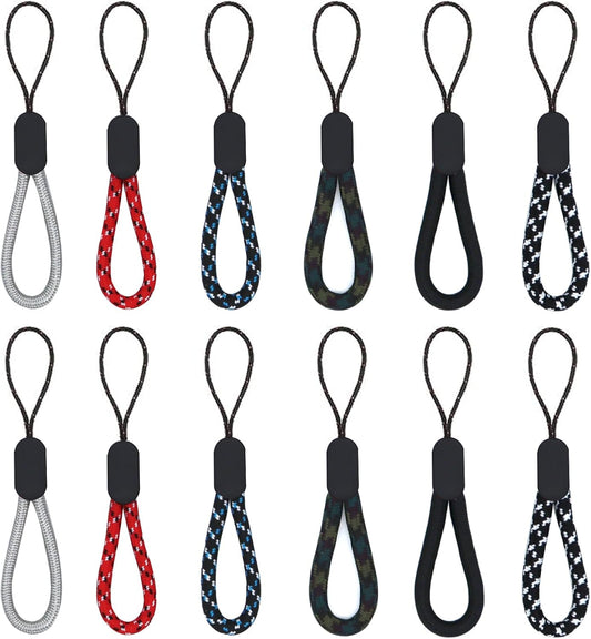 Finger Lanyard, 12 Pcs Short Wrist Lanyard 4.72in Nylon Hand Strap Keychain (6 Colors) V1258-DP02-D-118