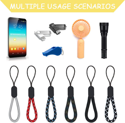 Finger Lanyard, 12 Pcs Short Wrist Lanyard 4.72in Nylon Hand Strap Keychain (6 Colors) V1258-DP02-D-118