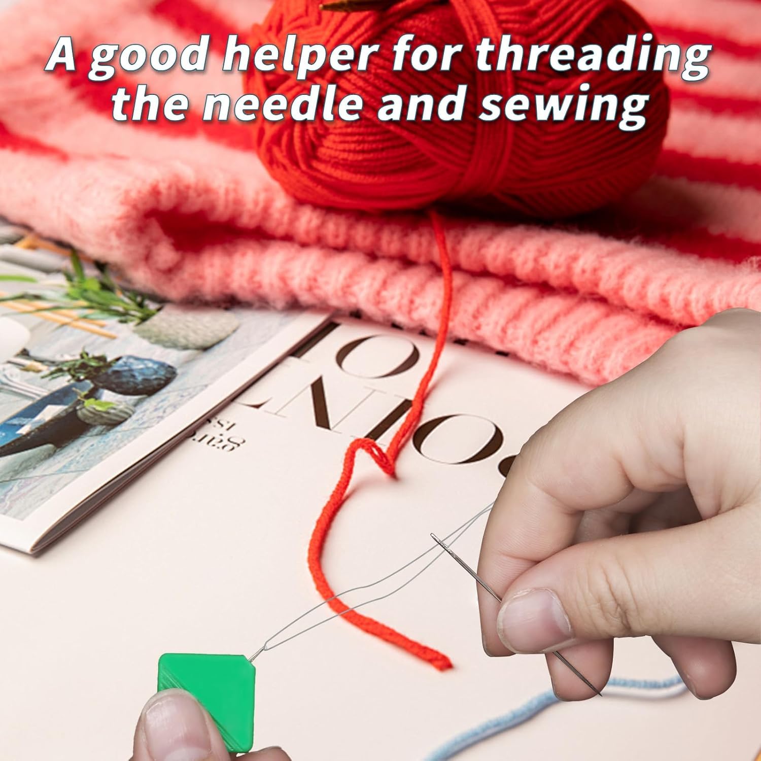 5 Pcs Needle Threaders,Cute Design Squre Sewing Needle Threader for Hand Machine Sewing Plastic Simple Needle V1258-DP02-D-126