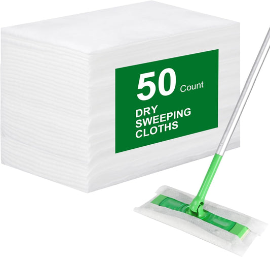 Dry Sweeping Cloths for Swiffer Sweeper Mop - 50 Count Disposable Dry Mop Refills Pad for Floor Mopping & V1258-DP02-D-145