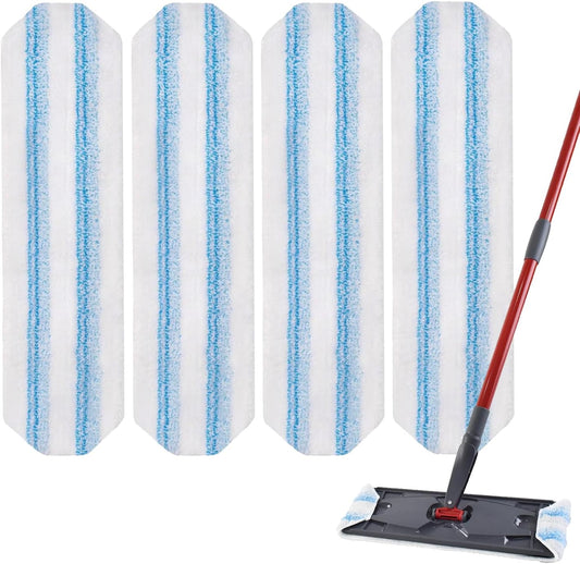 H2prO Mop Pads Replacements Compatible with Flat Mop System, Replace Mop Heads for Mop, Machine Washable V1258-DP02-D-147