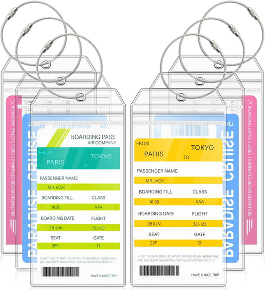 Cruise Luggage Tags, 6 Pack Cruise Luggage Tag Holder for Royal Caribbean, Celebrity Cruise Essentials, V1258-DP02-D-148