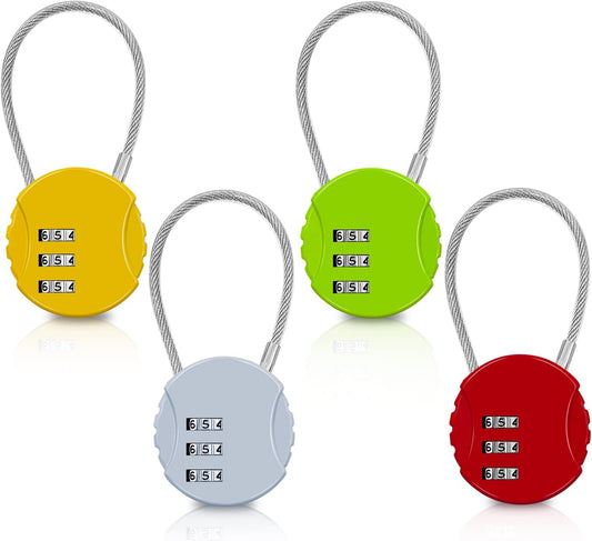 4 Pack Combination Padlock 3 Digit Luggage Lock Suitcase Lock, Outdoor Combination Lock Waterproof Small Lock V1258-DP02-D-149