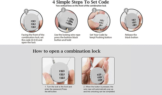 4 Pack Combination Padlock 3 Digit Luggage Lock Suitcase Lock, Outdoor Combination Lock Waterproof Small Lock V1258-DP02-D-149