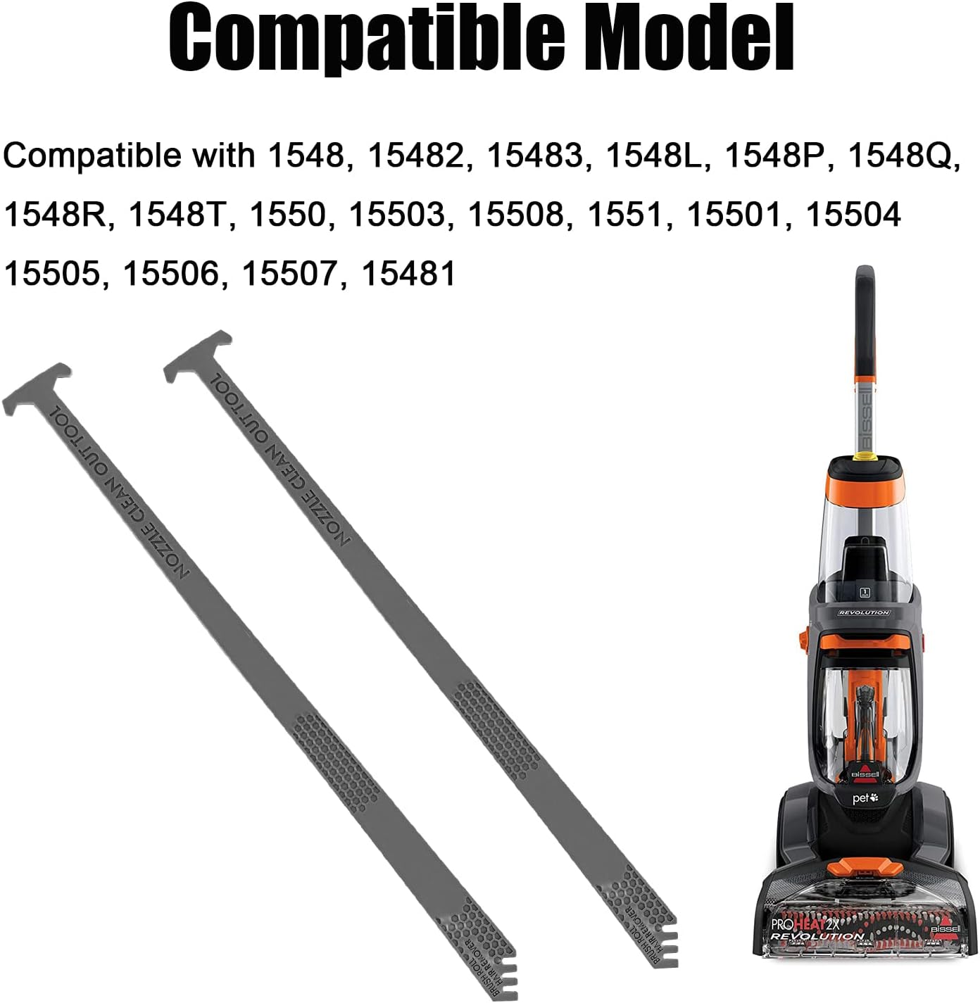 Replacement Carpet Cleaner Part Nozzle Clean Out Tool Compatible with Bissell ProHeat 2X Revolution Series V1258-DP02-D-157