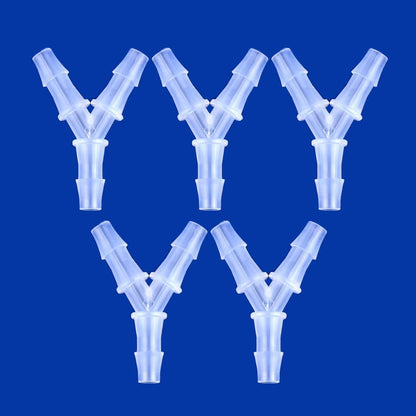 Plastic Barb Equal Y Tee 1/2" hose ID Polypropylene pipe connectors Plastic Joint Splicer Mender Adapter V1258-DP02-D-164