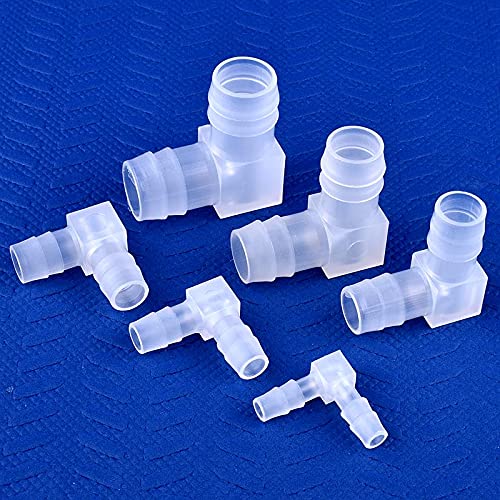 Plastic 1/4" Hose ID 90 Degree Elbow Barb Fitting, 6 Pcs Equal Barbed Joint Splicer Mender Adapter Union V1258-DP02-D-165
