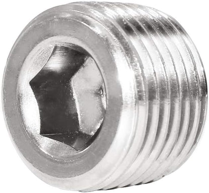 3/8" NPT Pipe Plug Male Thread Stainless Steel Fitting Countersunk Internal Hex Head(Pack of 3) V1258-DP02-D-166