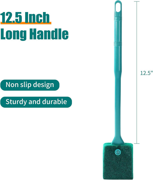 Fish Tank Cleaning Tools, Aquarium Double Sided Sponge Brh, Algae Scraper Cleaner with Long Handle V1258-DP02-D-168