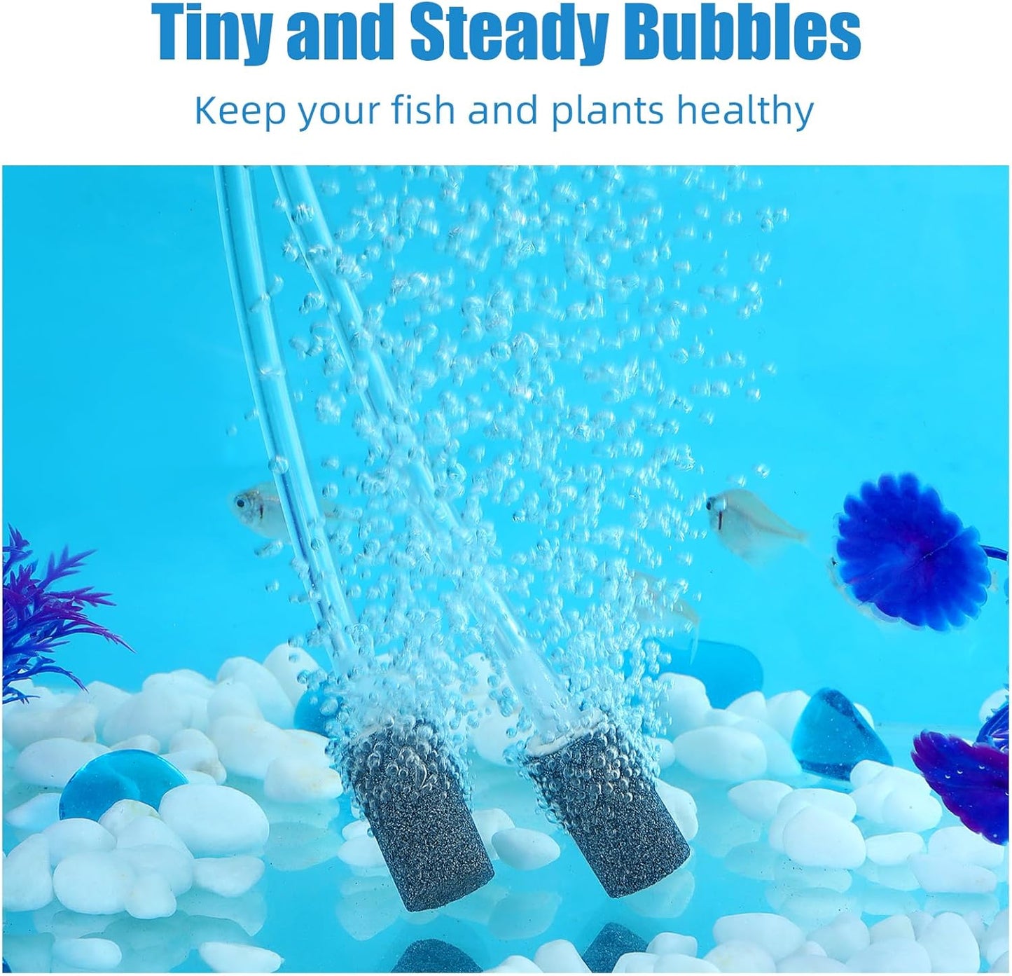 Aquarium Air Stones 1 inch 12 Pack, Bubble Stone, Aerator Bubble Differ, Air Pump Accessories for Aquariums, V1258-DP02-D-169