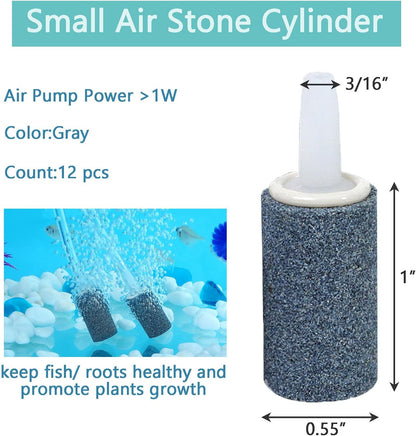 Aquarium Air Stones 1 inch 12 Pack, Bubble Stone, Aerator Bubble Differ, Air Pump Accessories for Aquariums, V1258-DP02-D-169
