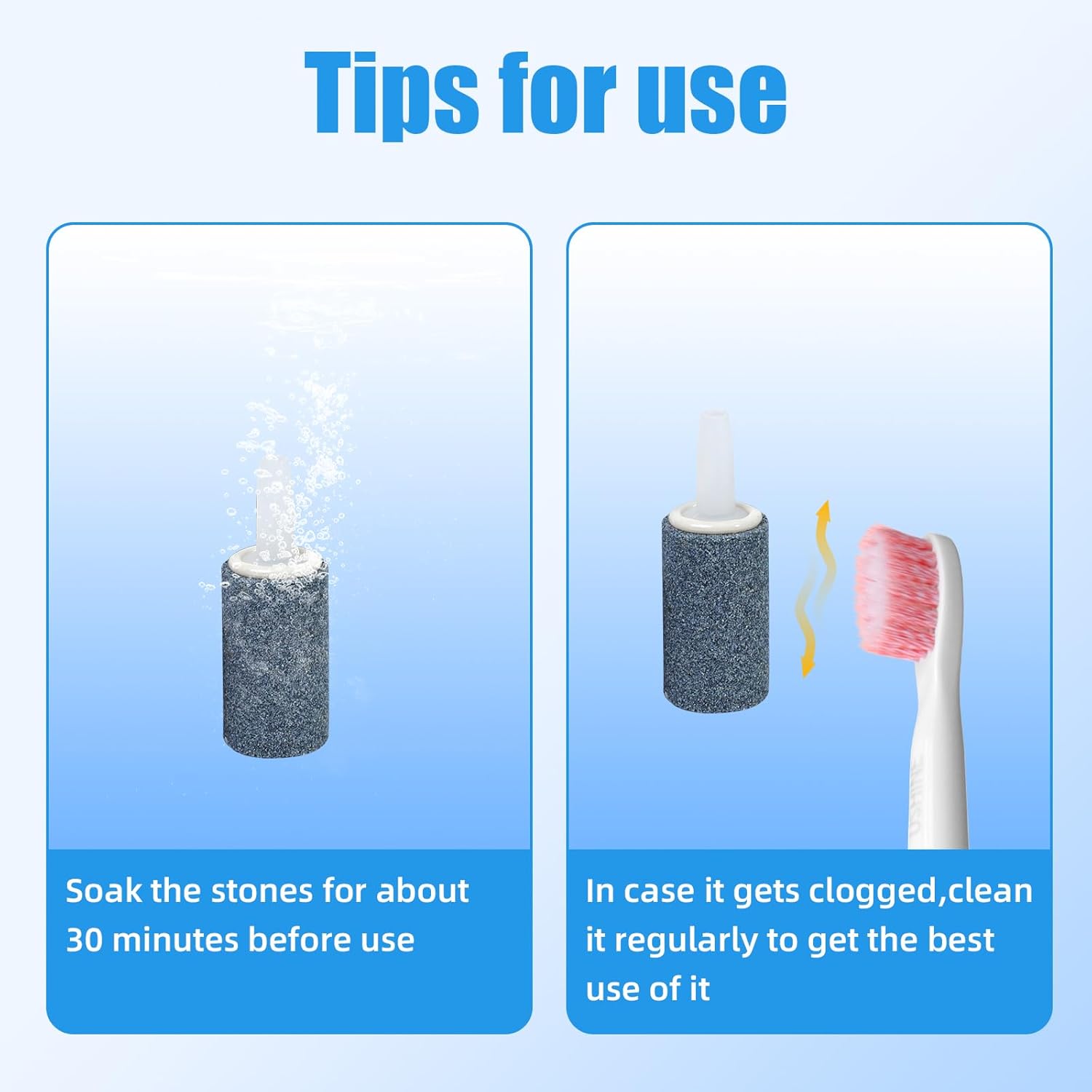 Aquarium Air Stones 1 inch 12 Pack, Bubble Stone, Aerator Bubble Differ, Air Pump Accessories for Aquariums, V1258-DP02-D-169
