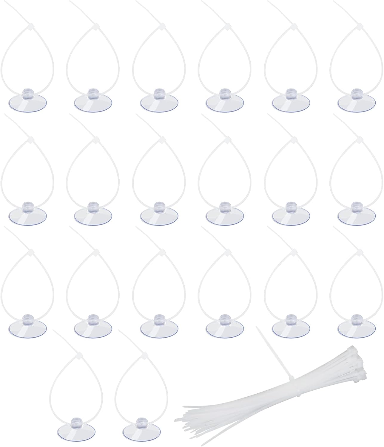 20 Pack Suction Cups with 40 Zip Ties for Aquarium Fish Tank Decoration Moss Shrimp Nest V1258-DP02-D-174