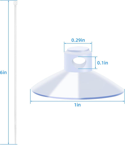 20 Pack Suction Cups with 40 Zip Ties for Aquarium Fish Tank Decoration Moss Shrimp Nest V1258-DP02-D-174