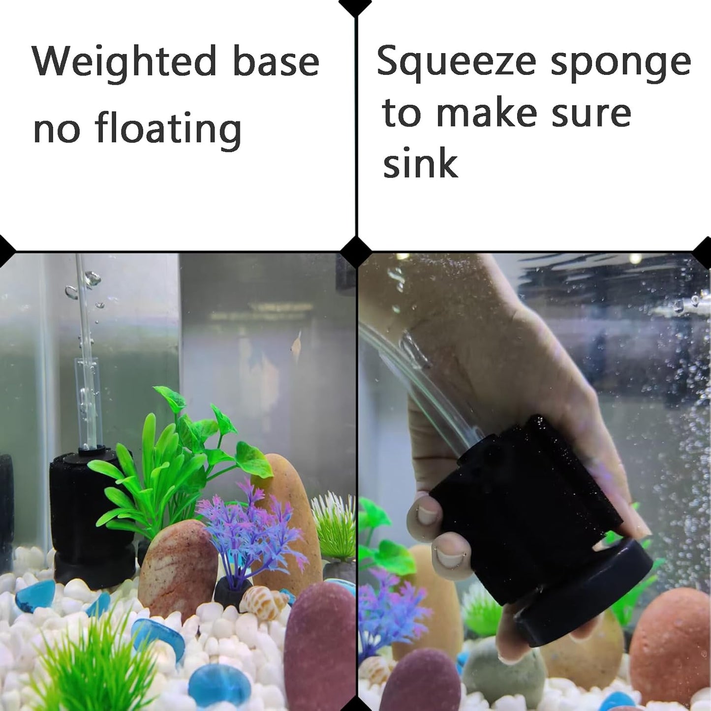 Aquarium Bio Sponge Filter Breeding Fry Betta Shrimp Nano Fish Tank (Small up to 10Gal) V1258-DP02-D-176