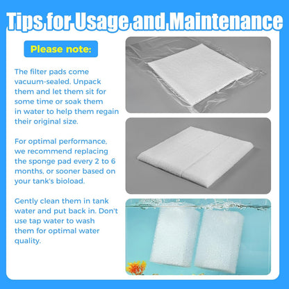 6-Pack Replacement Filter Sponge Pads, Aquarium Foam Insert Compatible with AquaClear 50, Fish Tank Filter V1258-DP02-D-177