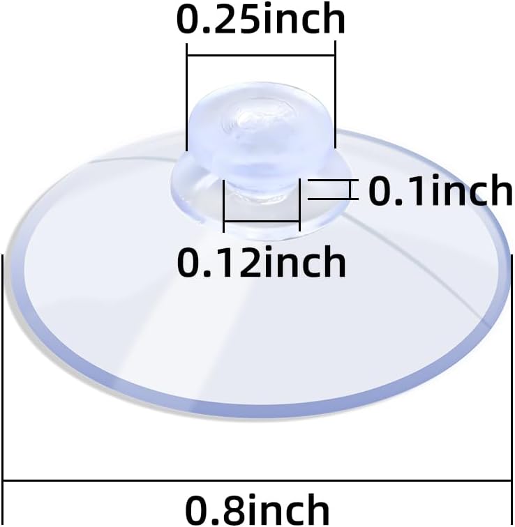 20 Packs Suction Cups 0.8 Inch Clear Sucker Pads Without Hook for Glass Home Organization Decoration V1258-DP02-D-183
