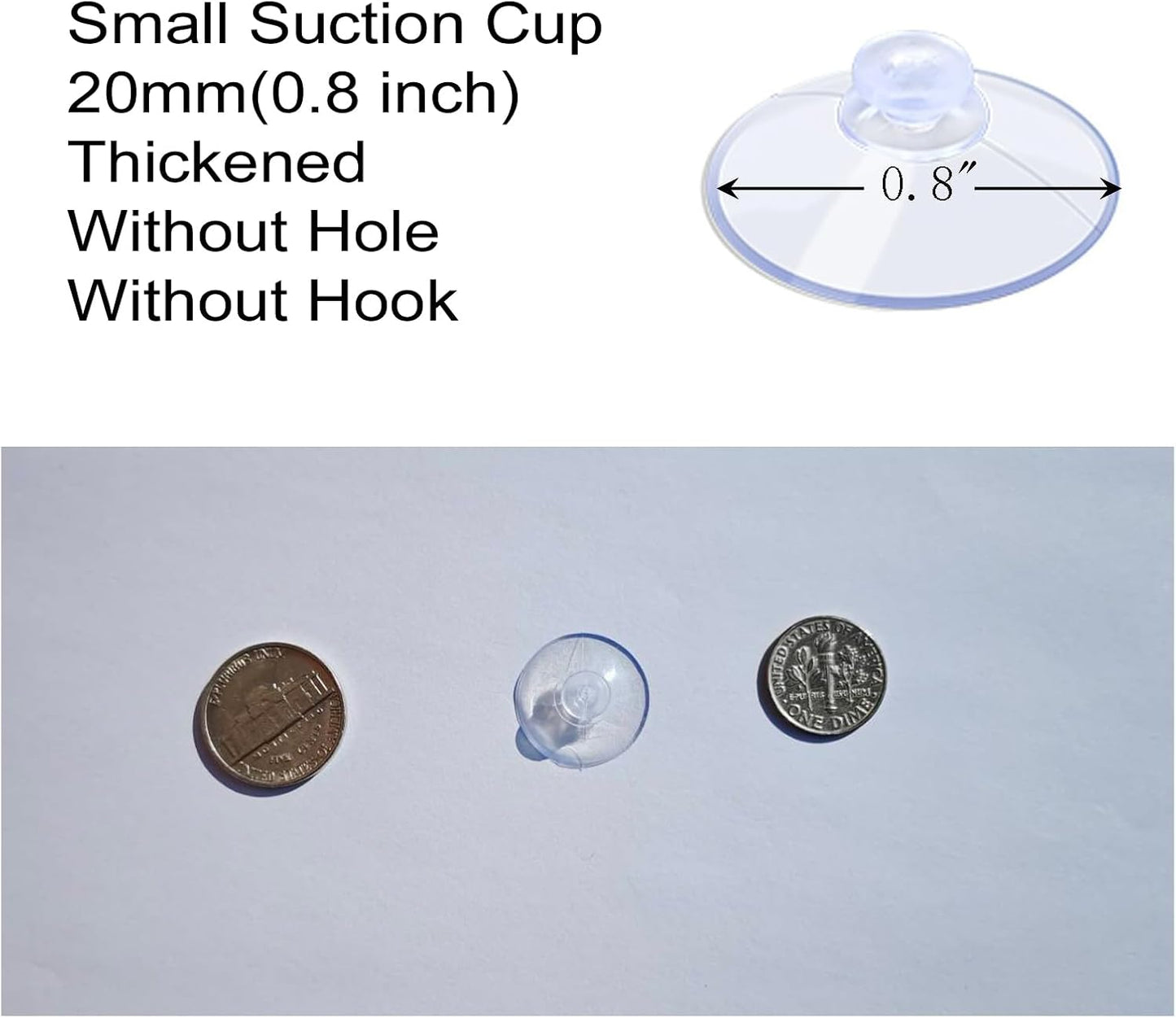 20 Packs Suction Cups 0.8 Inch Clear Sucker Pads Without Hook for Glass Home Organization Decoration V1258-DP02-D-183