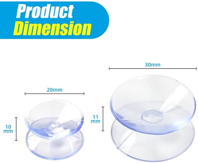 20 Pack 0.8 Inch Double Sided Suction Cups for Glass Table Top Home Organization V1258-DP02-D-185