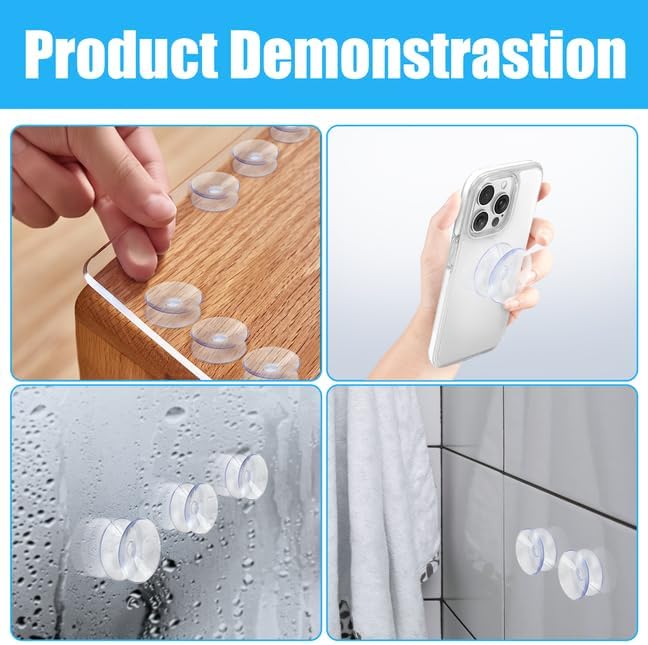 20 Pack 0.8 Inch Double Sided Suction Cups for Glass Table Top Home Organization V1258-DP02-D-185