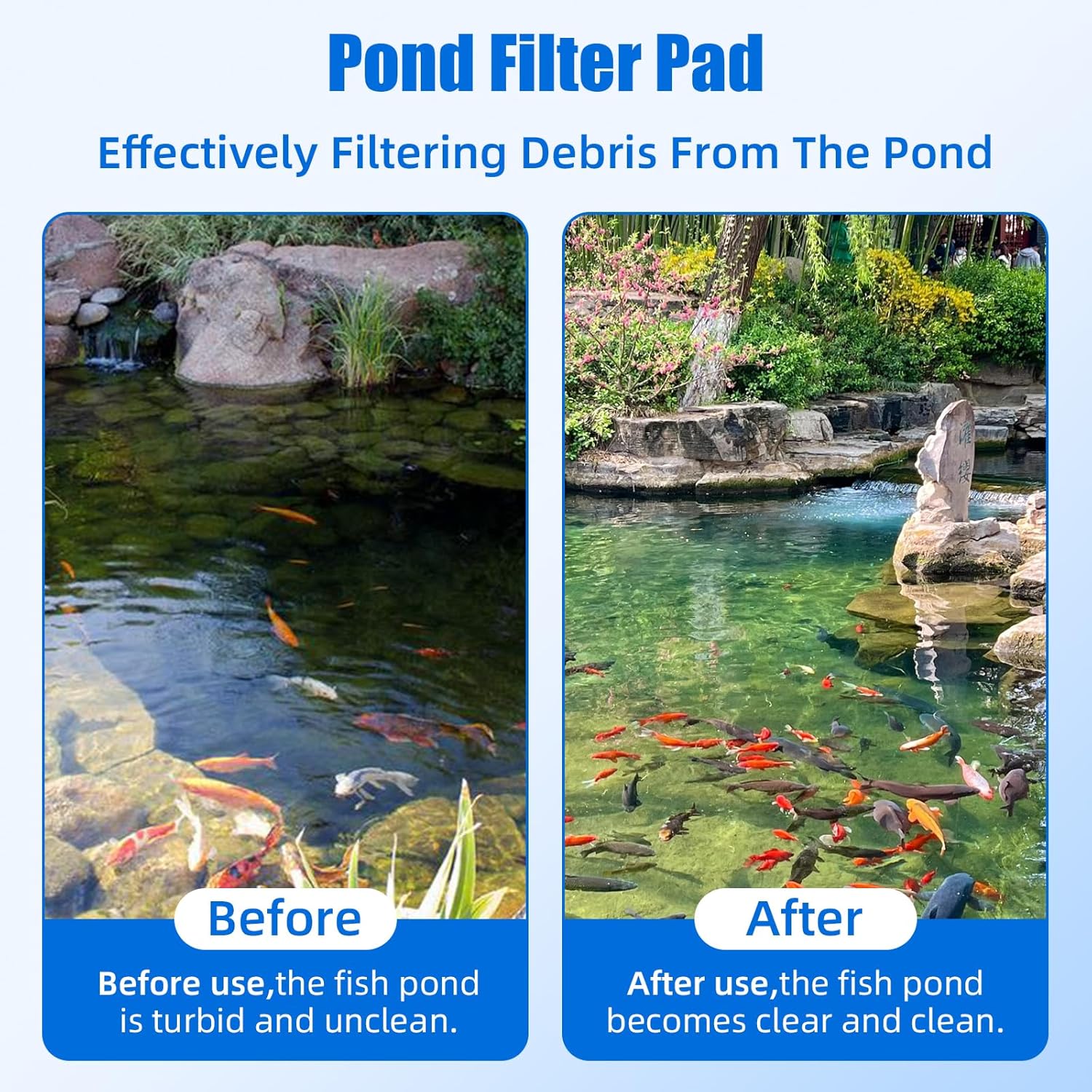 Replacement Pond Filter Pads Compatible with TotalPond 52231 and 52229 Pond Filter Box Sponge Filter Media V1258-DP02-D-187