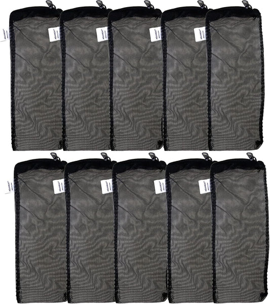 10pcs Aquarium Filter Media Bags, Fish Tank Fine Mesh Bags, 3"x4"/3"x8"/5.5"x8" with Plastic Zipper for V1258-DP02-D-189