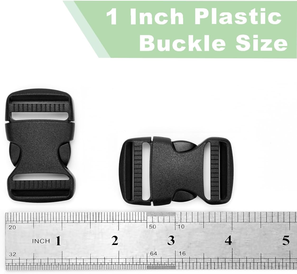 3pcs 1" Inner Dia. Plastic Buckles for Strap Replacement, Quick Side Release Buckles Outdoor Camping Backpack V1258-DP02-D-19