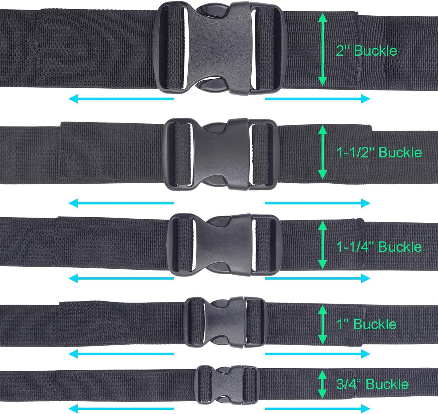 3pcs 1" Inner Dia. Plastic Buckles for Strap Replacement, Quick Side Release Buckles Outdoor Camping Backpack V1258-DP02-D-19