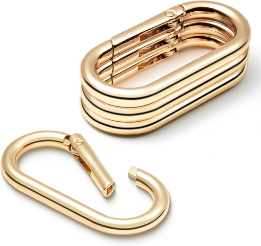 4pcs 2" Oval Spring Keyrings, Large Keychain Carabiner Clips, Spring O Rings Buckles for Purse Clip, Bag V1258-DP02-D-2