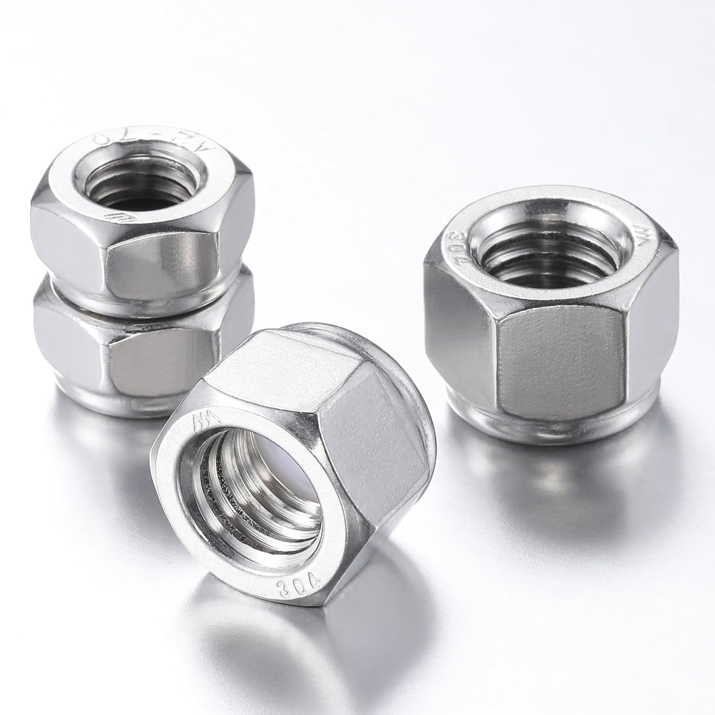 (50pcs) M8 Self Clinching Nuts 304 Stainless Steel Self-Lock Nylon Inserted Hex Lock Nuts V1258-DP02-D-205