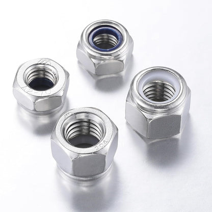 (50pcs) M8 Self Clinching Nuts 304 Stainless Steel Self-Lock Nylon Inserted Hex Lock Nuts V1258-DP02-D-205