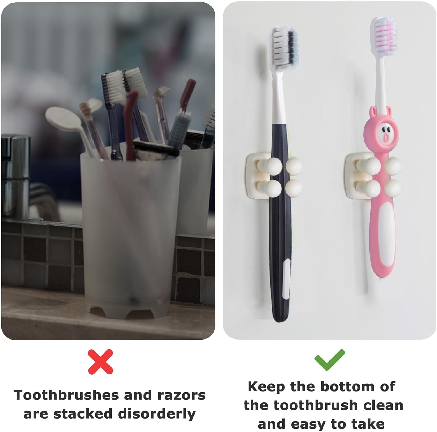 Silicone Toothbrh Holder Multi-Function Hook Waterproof self Adhesive Single Toothbrh Hook Plug Holder for V1258-DP02-D-207