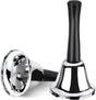 2 Pack Hand Bell, Silver Steel Bell, Ringing Bell with Handle, Dinner Bells for Inside Classroom Bell, for V1258-DP02-D-219