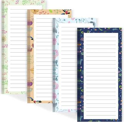 Magnetic Notepads for Refrigerator - Flower Design, 50 Sheets Per Pad, 4 Pack Memo Pads for Grocery Lists and V1258-DP02-D-220