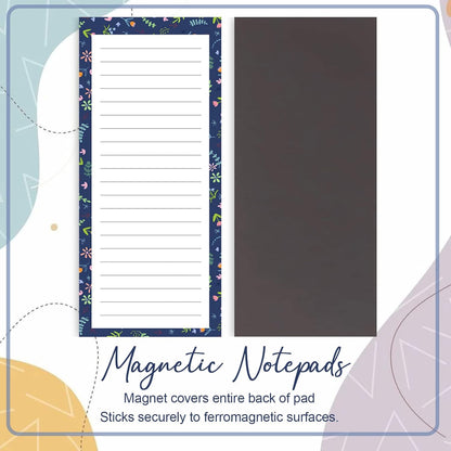 Magnetic Notepads for Refrigerator - Flower Design, 50 Sheets Per Pad, 4 Pack Memo Pads for Grocery Lists and V1258-DP02-D-220