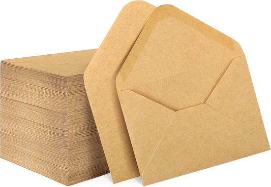 150 Pack Gift Card Envelopes, 4" x 2.75" Mini Envelopes, Brown Kraft Biness Card Envelopes, Small Envelopes V1258-DP02-D-222
