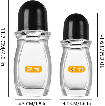 2PCS Glass Empty Roller Bottles with Plastic Roller Ball, Deodorant Roll On Bottles Containers Leak Proof V1258-DP02-D-231