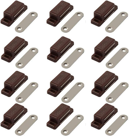 Cabinet Magnetic Latch - 12 Pack Brown Cabinet Door Magnets Catch for Closure Cupboards Drawers Kitchen V1258-DP02-D-234