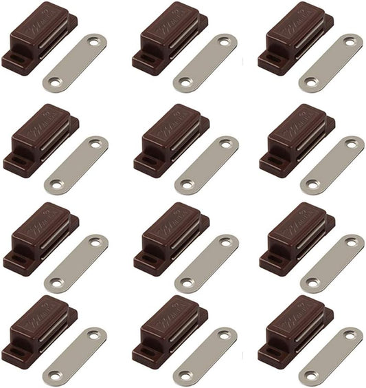 Cabinet Magnetic Latch - 12 Pack Brown Cabinet Door Magnets Catch for Closure Cupboards Drawers Kitchen V1258-DP02-D-234