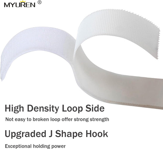 Sew on Hook and Loop Strips 3/4in x 5yd | Easy to Sew | Excellent Grip | Non-Adhesive Back Nylon Strips V1258-DP02-D-236