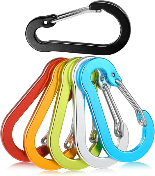 6pcs Aluminum Small Carabiner Clip, 2 Inch Carabiner Keychain Clasp Spring D Ring for Hanging Home KeyRings V1258-DP02-D-24