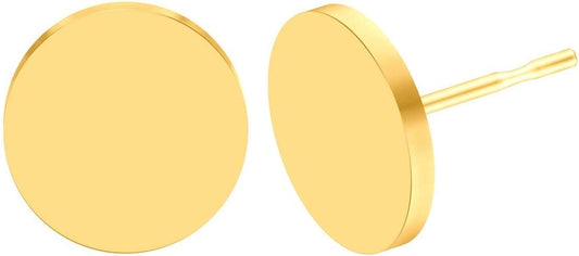 Stud Earrings Flat Post Earrings Circle Piercing Disc Stainless Dot Earrings for Women (2-10mm, Gold, 1-3 V1258-DP02-D-240