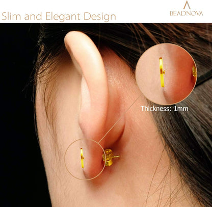 Stud Earrings Flat Post Earrings Circle Piercing Disc Stainless Dot Earrings for Women (2-10mm, Gold, 1-3 V1258-DP02-D-240