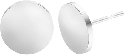 Stud Earrings Flat Circle Piercing Dot Earrings Stainless Disc Post Earrings for Women (2-10mm, Silver, 1-3 V1258-DP02-D-241
