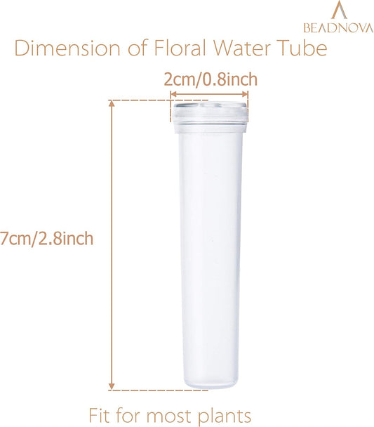 Floral Water Tubes 2.8 Inch Plastic Water Tubes for Floral Flower Vials with Caps for Flower Arrangement V1258-DP02-D-250