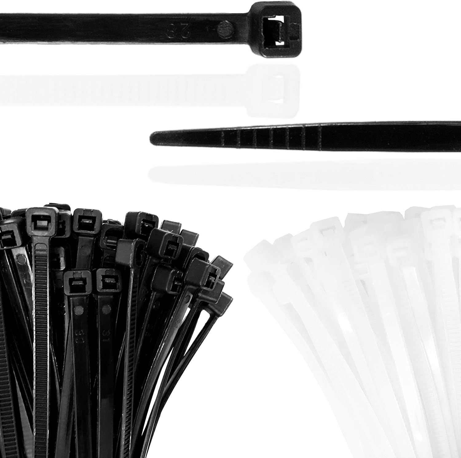 Cable Ties 100 Pcs Wraps Zip Ties Heavy Duty for Multi-Purpose(6 Inch, Black and White, 50pcs for Each) V1258-DP02-D-254