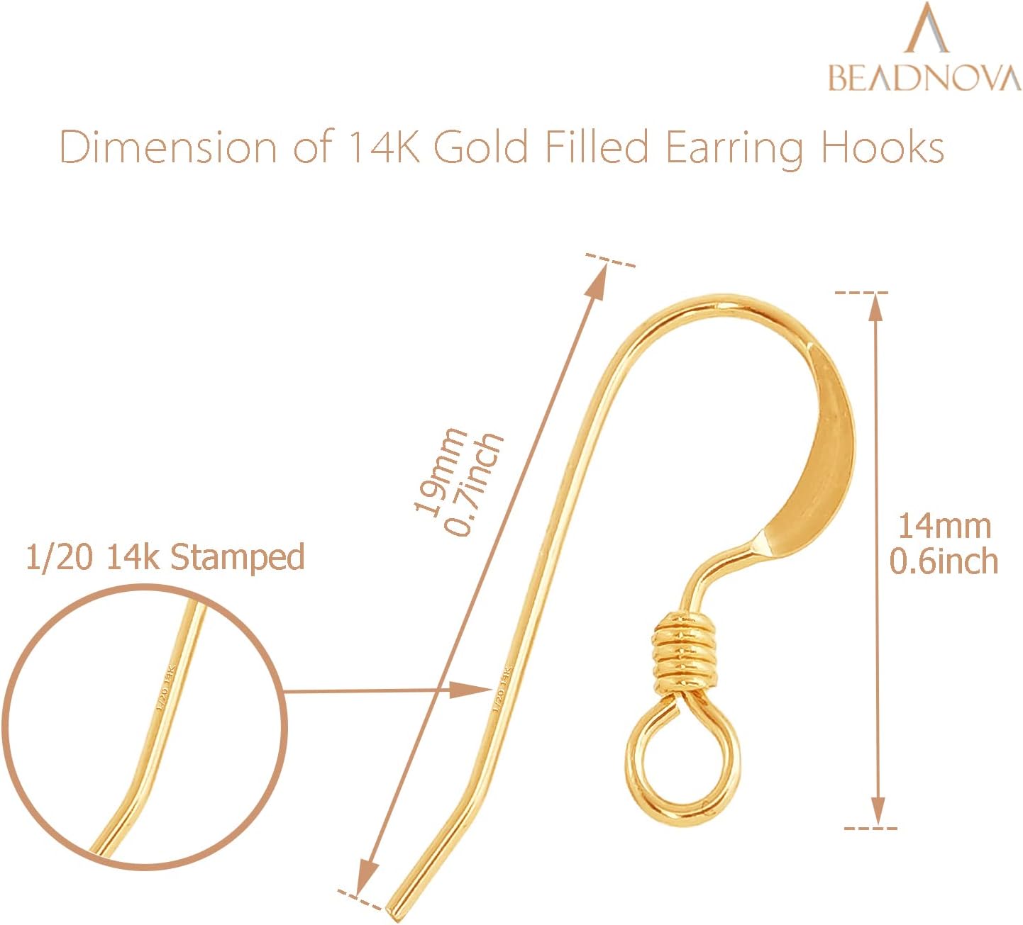 Earring Hooks 4pcs 14k Gold Filled Earring Kits with Rubber Backs Ear Wire Hook for Jewelry Making DIY Ear V1258-DP02-D-255