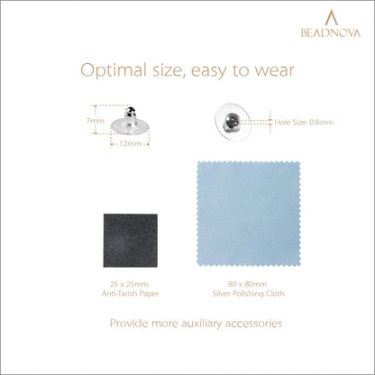 Earring Backs Replacements Earring Backing Silver Plated Pierced Hypoallergenic Ear Stud Backs Stoppers V1258-DP02-D-267