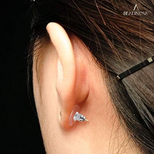 Earring Backs Replacements Earring Backing Silver Plated Pierced Hypoallergenic Ear Stud Backs Stoppers V1258-DP02-D-267