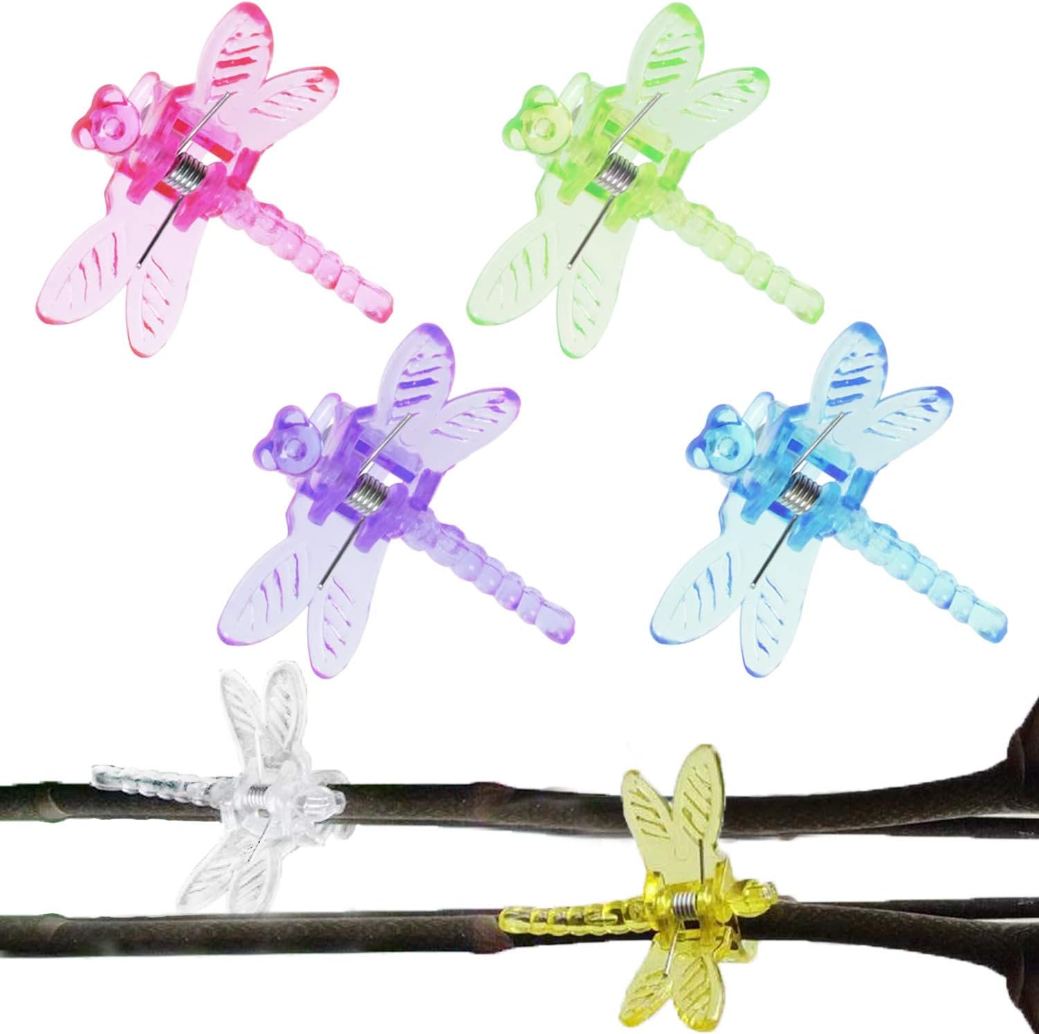 Dragonfly Plant Clips - 30PCS Mix Color Orchid & Vine Support Clips V1258-DP02-D-268
